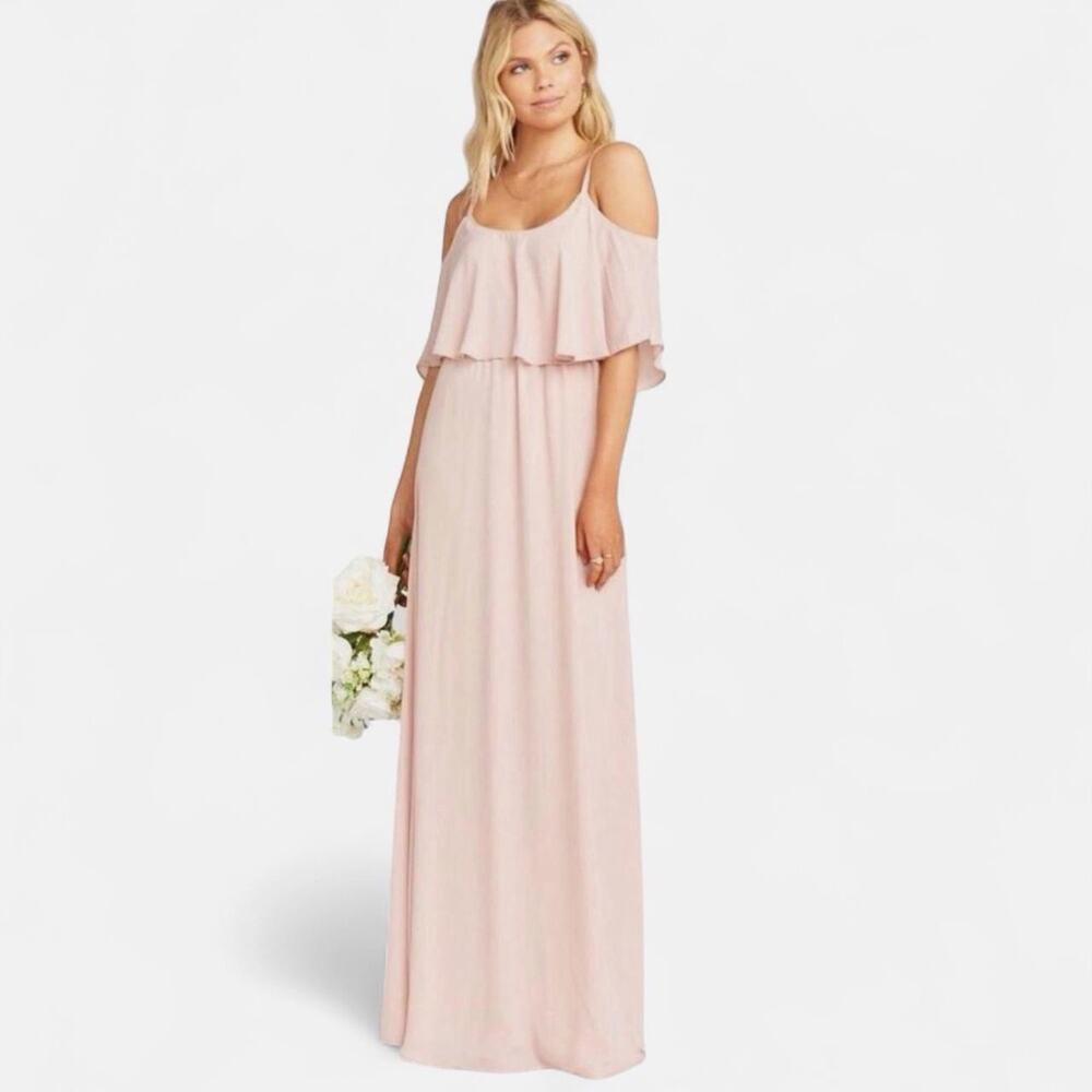 Soft blush pink maxi gown long dress women xxsmall wedding fairycore whimsy
